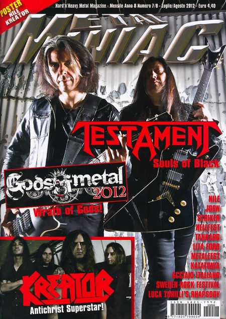 Metal Maniac, July-August 2012 cover (Italy)